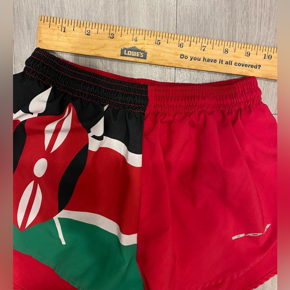 BoA Running Men's Small Red Black Green White Half Split Shorts S - Picture 2 of 6